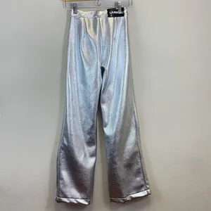 LAAGAM Metallic Wide Leg High‎ Rise Pants NWT Size XXS thumbnail 9