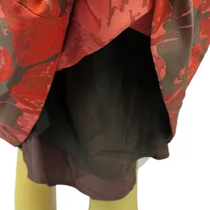 Maggy London Red Jacquard Cocktail Wedding Guest Illusion Yoke Dress Womens 16 thumbnail 8