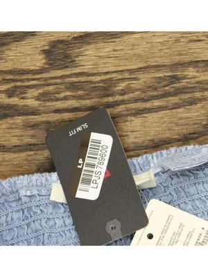 NWT Levi's Bustier Shirt Top Adjustable Straps 94417599 Blue Indigo Floral M thumbnail 6