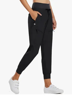 Baleaf Women's Lightweight Black Hiking Pants with 5 Zippered Pockets large thumbnail 1