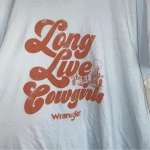 Wrangler Long Live Cowgirls Baby Blue Tee •XXL thumbnail 2