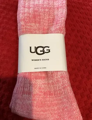 UGG Women's Light Pink Knit Socks thumbnail 1