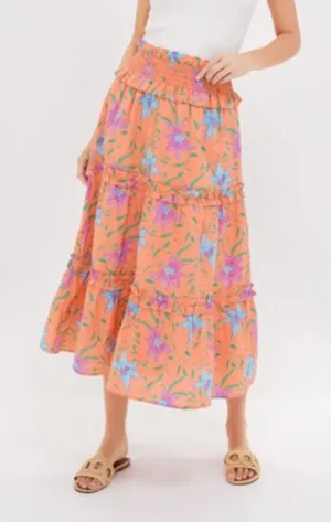 Tuckernuck Hyacinth House Odette Maxi Skirt Floral Multi Orange Size Small thumbnail 1