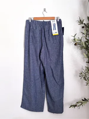 GAP Wide Leg Linen Pull On Pants Medium thumbnail 3