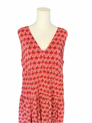 J.Crew - Hyacinth Block Print Crepe de Chine Smocked Maxi Dress Sz XL thumbnail 4