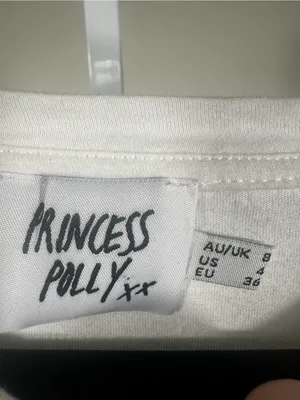 288. Princess Polly White Tee with Black Logo Print thumbnail 3