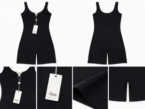 NWT Ripe Maternity Luxe Knit Short Bodysuit Romper Black - Small thumbnail 2