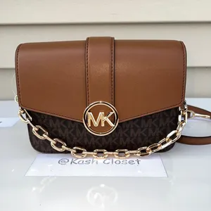 Michael Kors Brown Carmen Small Monogram Flap Crossbody thumbnail 4