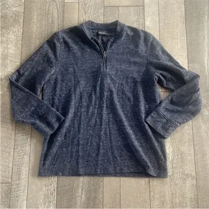 Nautica Size Large Navy Blue 1/4 Zip Pullover Shirt. thumbnail 7