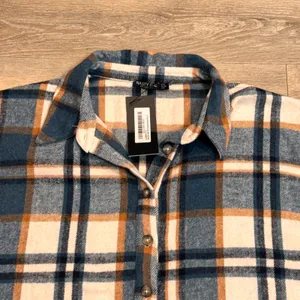NWT‎ Nasty Gal Collection Oversized Plaid Flannel Shirt Jacket Shaket 8 Medium M thumbnail 3