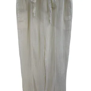 Free People Ivory Double Gauze Paperbag‎ Tie Waist Beach Pants Size XS thumbnail 3