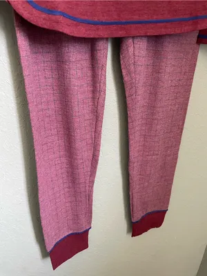 New Free People Thermal Lounge Set Henley Gorpcore Cabin Long Sleeve Maroon XS thumbnail 4