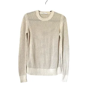 Everlane Mesh Soft Cotton Crew Sweater in Praline Cream Women's sz XS Minimalist thumbnail 6