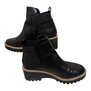 Dolce Vita | Black Leather Rango Lug Ankle Boots thumbnail 1