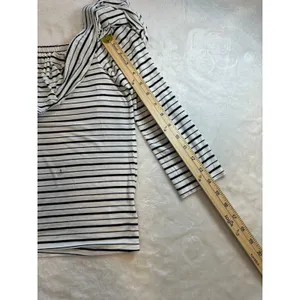 American Eagle Size-S Women's Striped Off The‎ Shoulder Top 3/4 Sleeve Shirt thumbnail 6