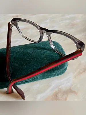Gucci GG0040 004‎ Transparent Light Grey Plastic Square Eyeglasses w/Case thumbnail 7