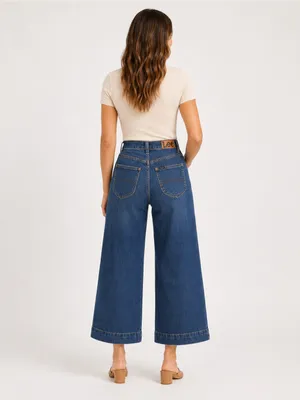 Lee Legendary Style High Rise Wide Leg Crop Jeans Size 2 Medium NWT thumbnail 2