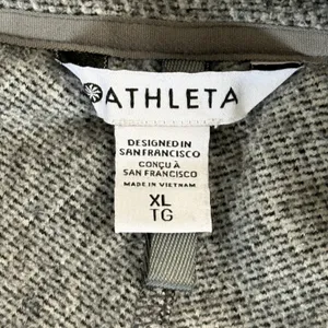 Athleta Stroll Fleece Full Zip‎ Jacket Heathered Grey XL Mock Neck Activewear thumbnail 7