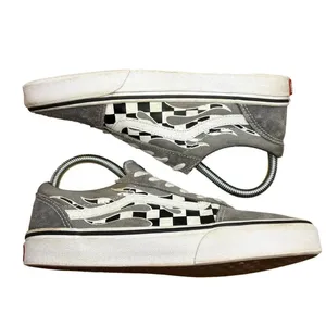 Vans White Filmore Decon Checkerboard Flames Suede Sneaker - Youth 5 / Women 6.5 thumbnail 3