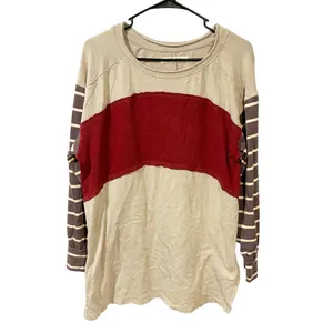 Free‎ People We The Free Red Cream Stripe Awesome Long-Sleeved T-Shirt Size XS thumbnail 2