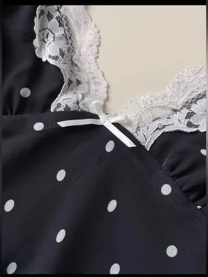 NIA Jasmine Dress Polka Dot Lace trim, S thumbnail 5