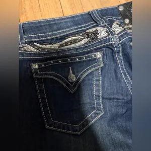 Miss Me Skinny Straight Leg Blue Denim Jeans. Bling Jeans thumbnail 5