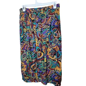 EXPOSÉ Skirt Womens Size Small Paisley Maxi ALine‎ Pleated Vintage USA Boho thumbnail 4
