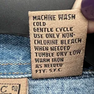 Don't Mess With Texas Jean‎ Jacket Womens XL Blue Denim Studded Western Cowgirl thumbnail 13