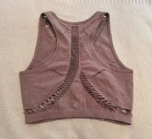 Alo Yoga Plum Heather Line Crop Tank Workout S thumbnail 2