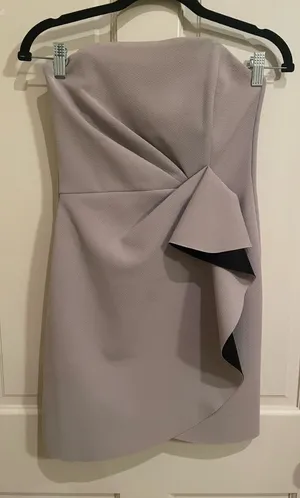 ASOS Tan and Black Strapless Dress thumbnail 1