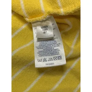 Vintage Lands' End‎ Direct Merchant Yellow White Stripe Button Down Shirt Small thumbnail 8