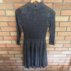 Ted Baker London Gunmetal Noaleen Metallic Stretch Mini Pleated Dress Size 0 thumbnail 8