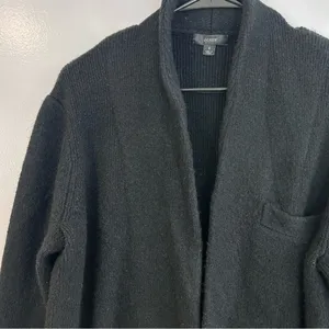 J. Crew Black Cocoon Wool & Alpaca Blend Blazer Sweater Cardigan Size Small thumbnail 7