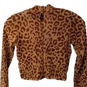 Motel Rocks Leopard Print Mesh Crop Top Long Sleeve Going Out Brown Tan Size XS thumbnail 5