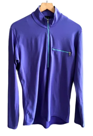 Patagonia Rare Vintage 1/2 Zip Pullover Base Layer Purple Teal Zipper Size Large thumbnail 1