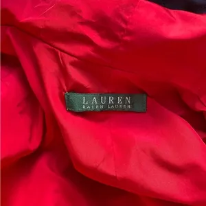 LRL Lauren Ralph Lauren Jacket Medium Navy Red Hooded Lined Nautical Windbreaker thumbnail 8