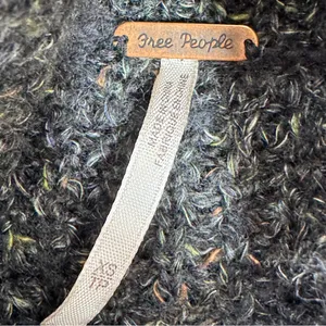 Free People Dylan Tweedy Cowl Neck‎ Wool Blend Sweater Black XS Boho Grunge thumbnail 10