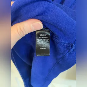 Express | Royal Blue Long Sleeved Hooded Shirt, Size M thumbnail 3