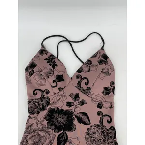 Windsor Floral Bodycon Dress Mauve Black Print XS Y2K‎ Whimsigoth Romantic thumbnail 3