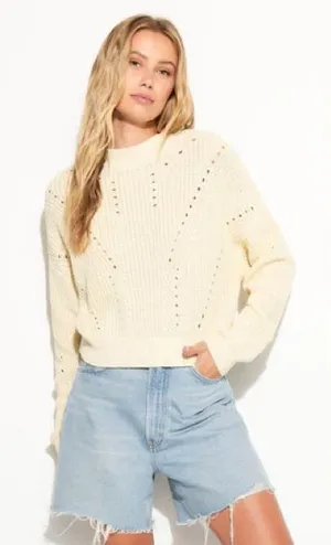 Spiritual Gangster Cream Cotton Cashmere Harper‎ Women's Cropped Sweater Size M thumbnail 1
