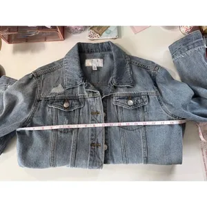 Time and Tru Womens Size Small 4‎ 6 Light Wash Distressed Blue Denim Jean Jacket thumbnail 6