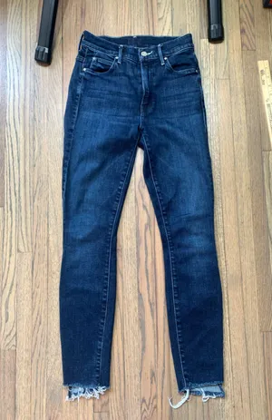 Mother the stunner ankle step fray disco dolls 24 jeans thumbnail 1