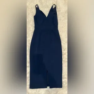 NWOT Dress the Population Anita Crepe Cocktail Dress navy blue S thumbnail 6