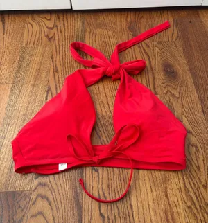 aerie Red Halter Bikini Top Size XL thumbnail 1