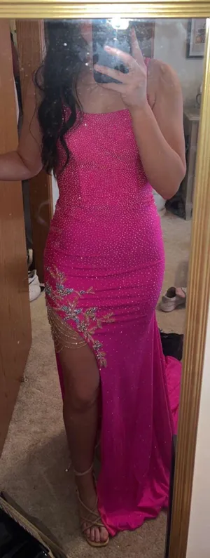 AMARA hot Pink Prom Dress thumbnail 1