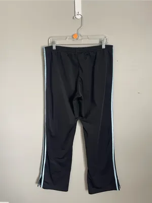 ADIDAS Black Track Pants with Light Blue Stripes Sz S thumbnail 8