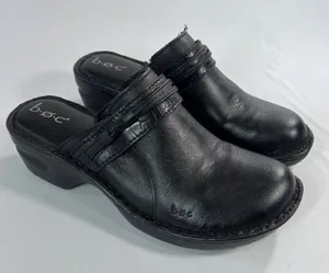 b.o.c. Peggy Women's Size 10M Black Faux Leather Open Back Clog Mules‎ Casual thumbnail 1