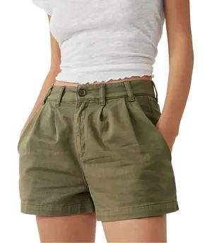 Free People Billie‎ Chino Shorts - Size 12 - Army Green - NWT thumbnail 1
