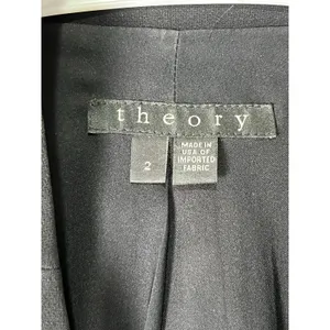 Theory Lanai Blazer Black Admiral Crepe Open Front Minimalist Workwear Size 2 thumbnail 5