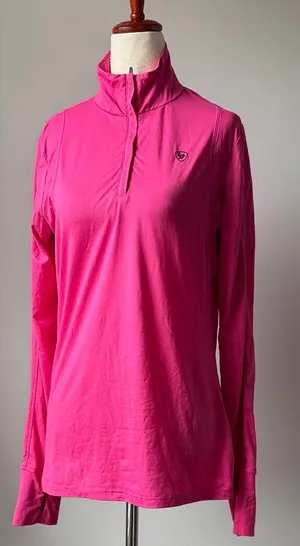 Ariat tek Hot Pink Quarter-Zip Pullover Size Medium thumbnail 1